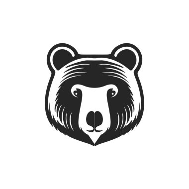 Elegant bear logo with crisp black and white vector design.