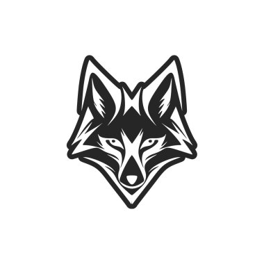 A sleek fox logo, in black and white, perfect for your brand's identity.