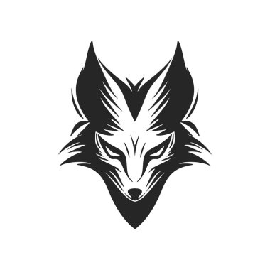 A visually striking black and white fox vector logo to grace your brand.