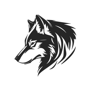 A sleek black and white wolf logo vector, perfect for your brand.