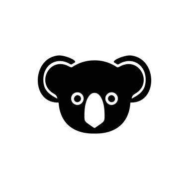 Siyah beyaz vektör biçiminde Koala logosu