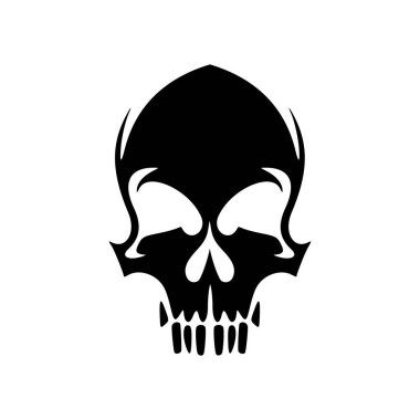 Kafatası vektör logosu siyah ve beyaz olarak gösterilir