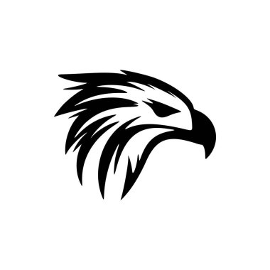 Vektör formunda siyah beyaz bir kartal logosu..