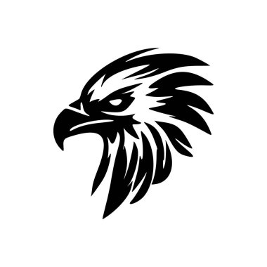 Vektör tasarımlı siyah beyaz bir kartal logosu