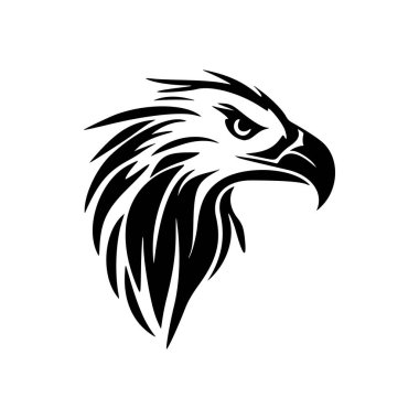 Siyah beyaz bir kartal içeren vektör logosu.