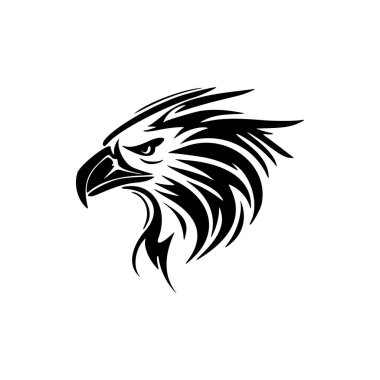 Siyah-beyaz vektör görüntüsü içeren kartal logosu.