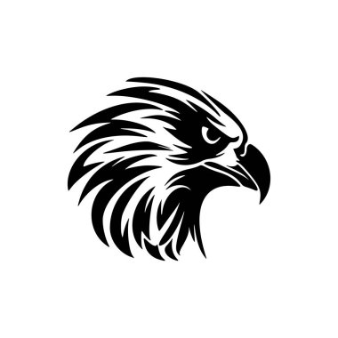 Siyah-beyaz vektör biçiminde bir kartalın logosu