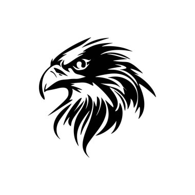 Vektör biçiminde bir siyah-beyaz kartal logosu.