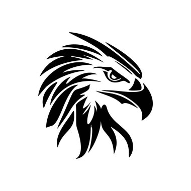 Siyah-beyaz vektör biçiminde bir kartal logosu.
