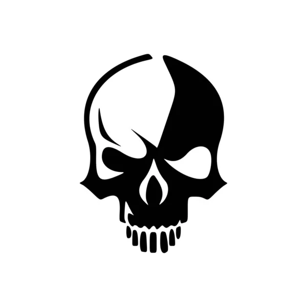 Logo Del Cráneo Con Gráfico Vectorial Blanco Negro — Vector de stock