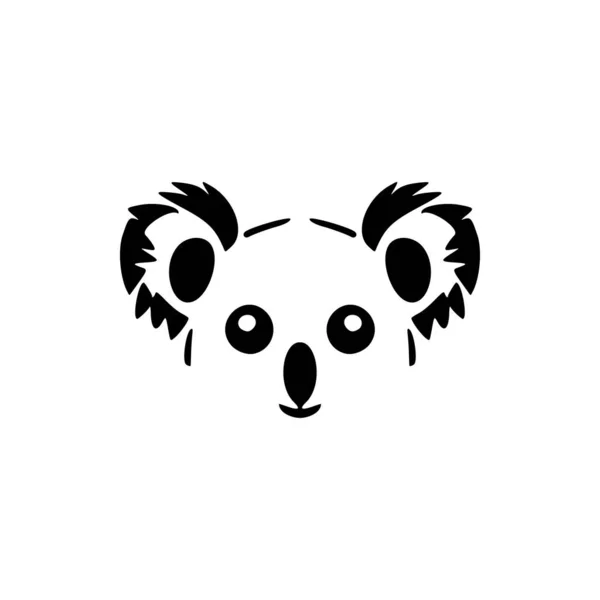 Logo Koala Con Disegno Vettoriale Bianco Nero — Vettoriale Stock
