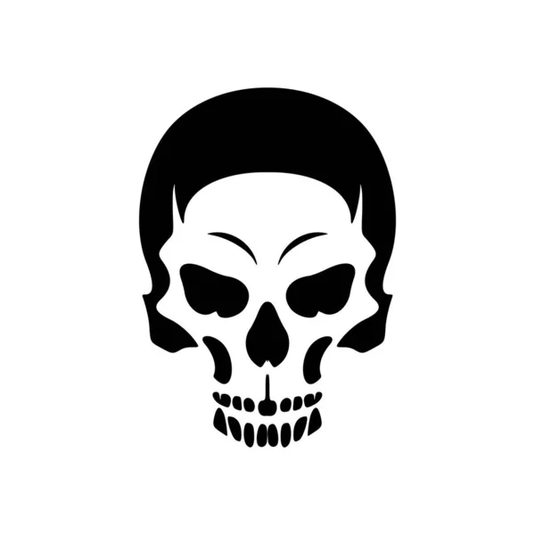 黒と白の頭蓋骨の形をしたロゴ — ストックベクタ