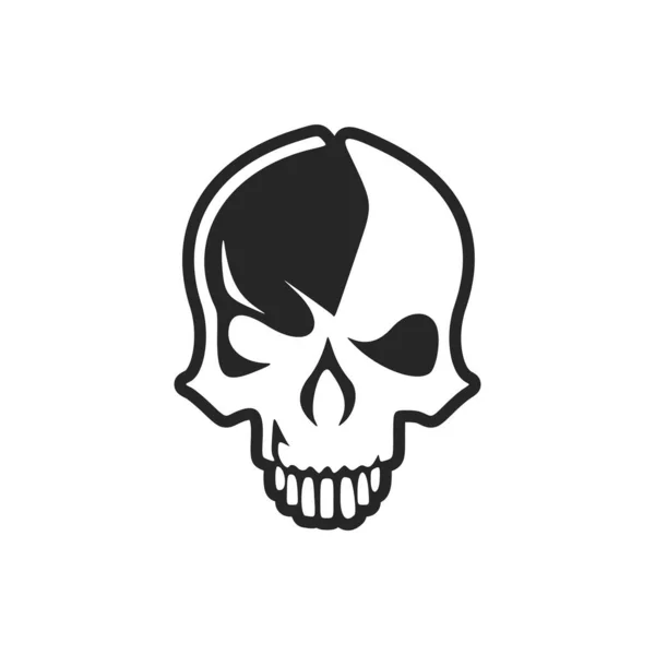 黒と白の頭蓋骨のイラストが特徴的なロゴ — ストックベクタ