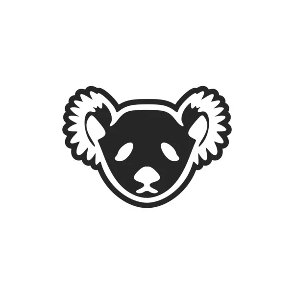 Logo Vettoriale Con Koala Bianco Nero — Vettoriale Stock