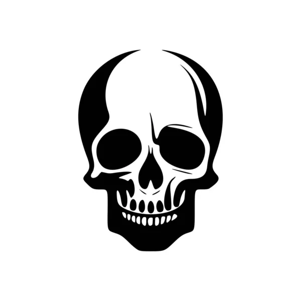 黒と白の頭蓋骨のベクトル画像を特徴とするロゴ — ストックベクタ
