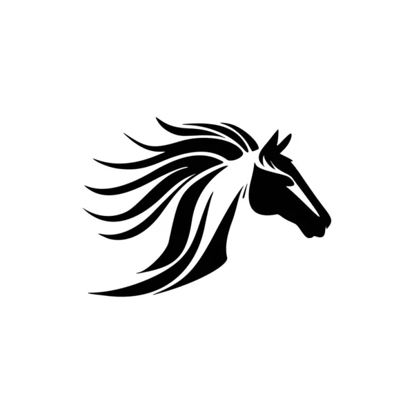 黒と白のベクトル画像の馬のロゴ — ストックベクタ