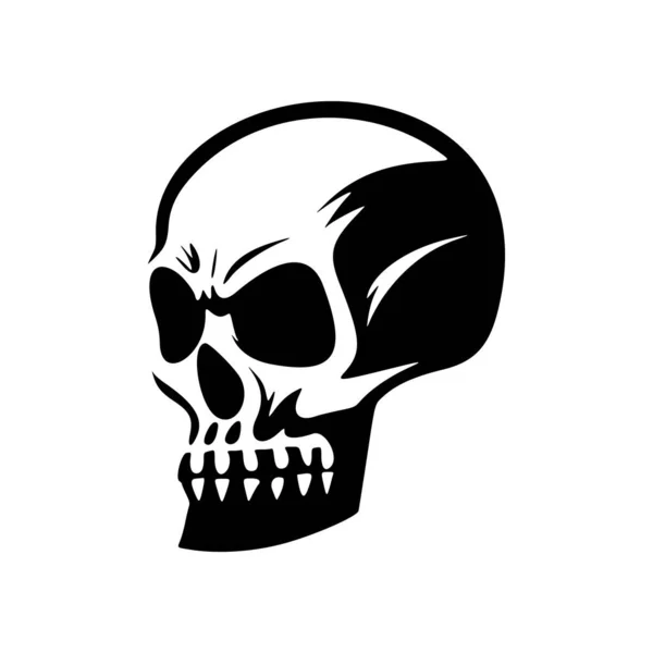Логотип Черепа Оттенках Черно Белых Векторных Иллюстраций — стоковый вектор