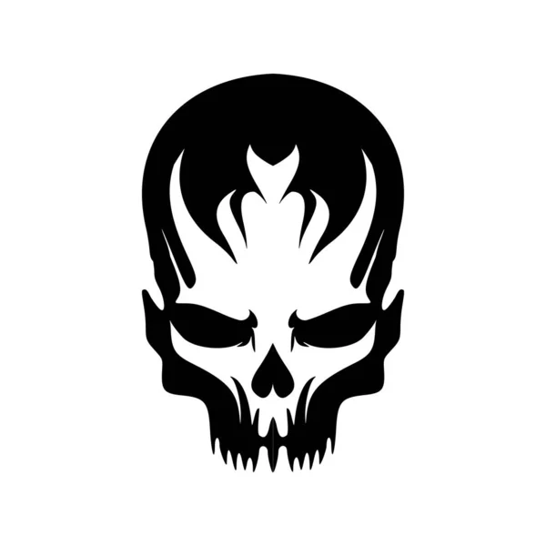 Vector Logo Black White Skull Image — Stock Vector