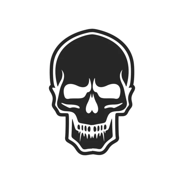 Logotipo Vetor Crânio Com Cores Pretas Brancas — Vetor de Stock