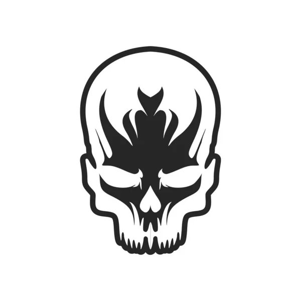 Vektör Formunda Siyah Beyaz Bir Kafatası Gösteren Bir Logo — Stok Vektör