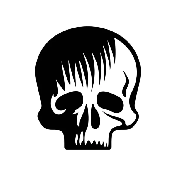 Logotipo Vectorial Con Cráneo Blanco Negro — Archivo Imágenes Vectoriales