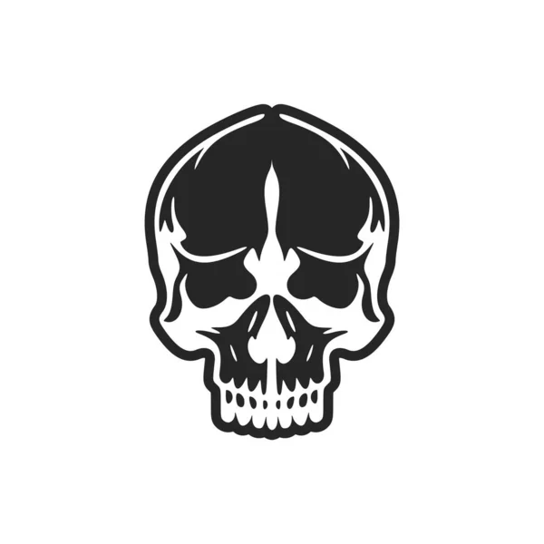 Logotipo Crânio Com Cores Preto Branco — Vetor de Stock