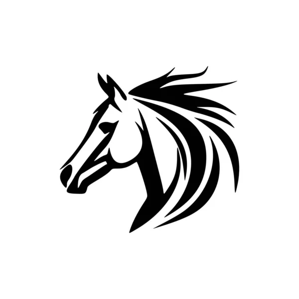Logo Vektor Dari Kuda Dengan Warna Hitam Dan Putih - Stok Vektor