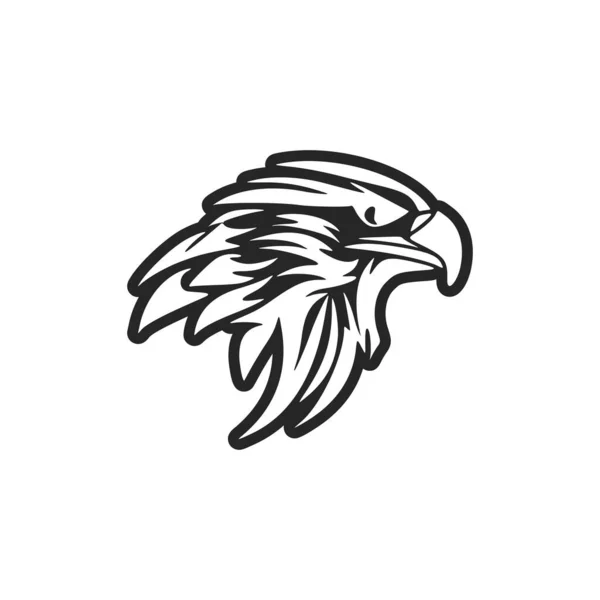 Logo Eagle Black White Depicting Vector Form — Stock Vector