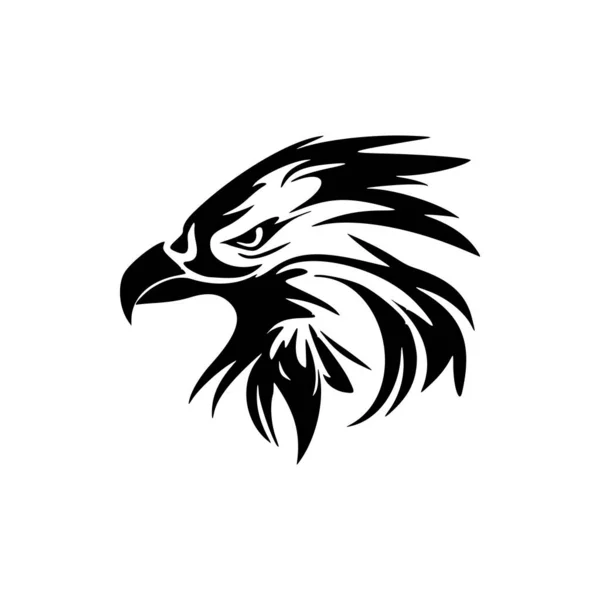 Das Logo Eines Adlers Schwarz Weiß Mit Einer Vektorillustration — Stockvektor