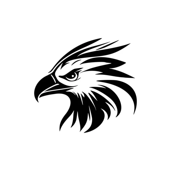 Logotipo Preto Branco Forma Águia —  Vetores de Stock