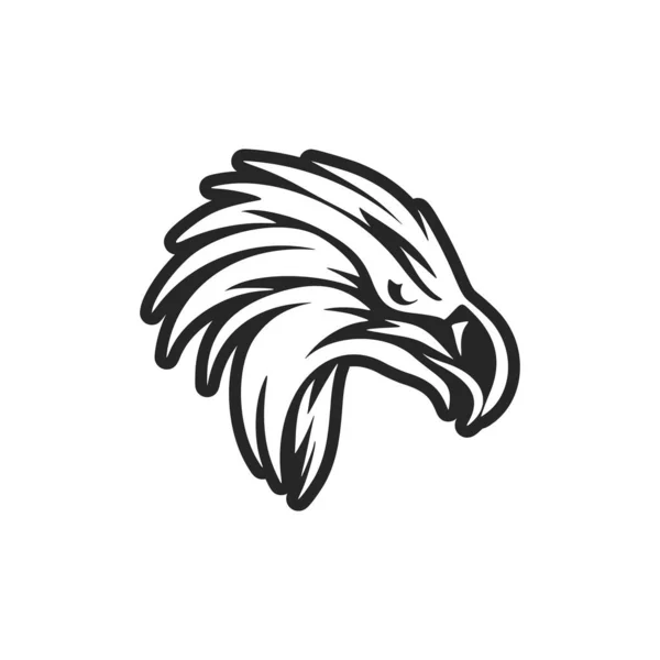 Векторный Логотип Изображением Орла Черно Белом Цвете — стоковый вектор
