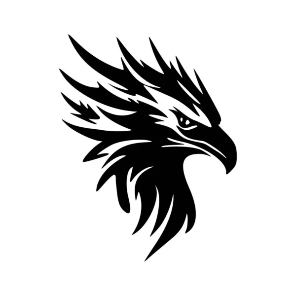 Logotipo Com Uma Águia Preto Branco Como Seu Vetor —  Vetores de Stock