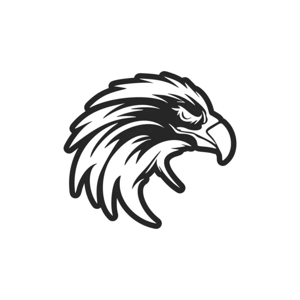 Logotipo Vetor Uma Águia Preto Branco —  Vetores de Stock