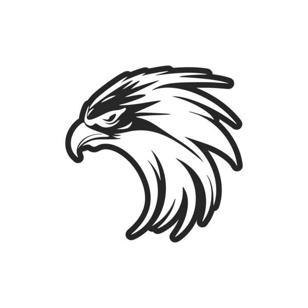 stock vector A black and white logo of an eagle in vector style.