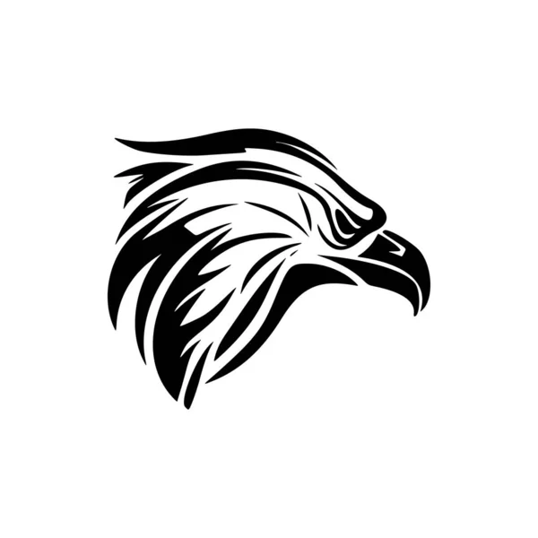 Logo Aigle Noir Blanc Style Vectoriel — Image vectorielle