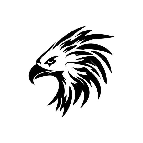Logotipo Águia Preta Branca Representado Por Gráfico Vetorial —  Vetores de Stock