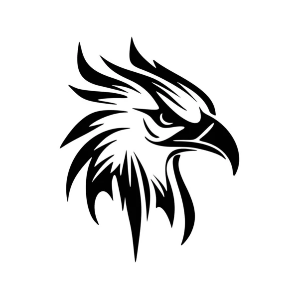 Schwarz Weißes Adler Logo Als Vektorgrafik Präsentiert — Stockvektor