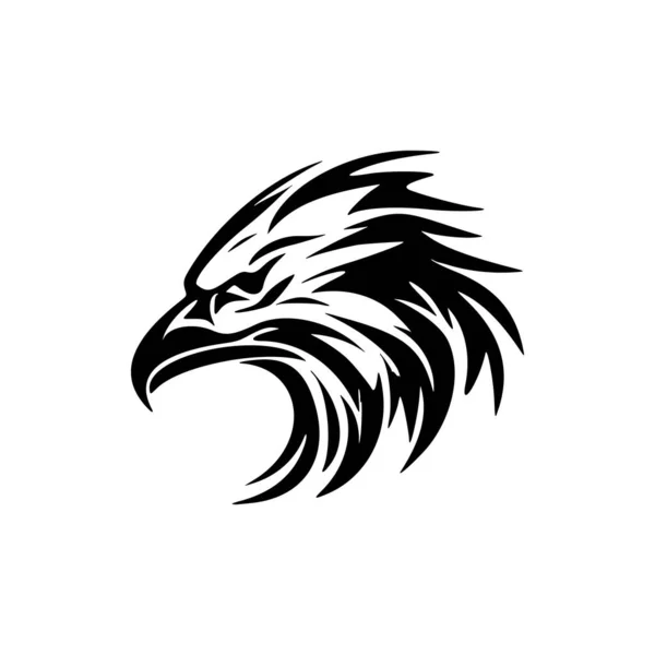 Logotipo Águia Com Design Vetorial Preto Branco —  Vetores de Stock