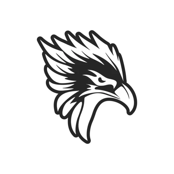Logo Vectoriel Noir Blanc Aigle — Image vectorielle