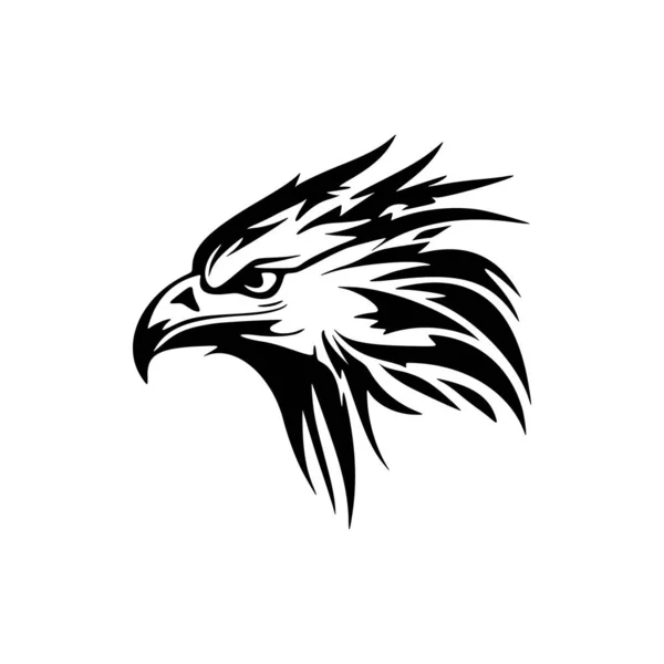 Logotipo Águia Com Arte Preto Branco Vetorial —  Vetores de Stock