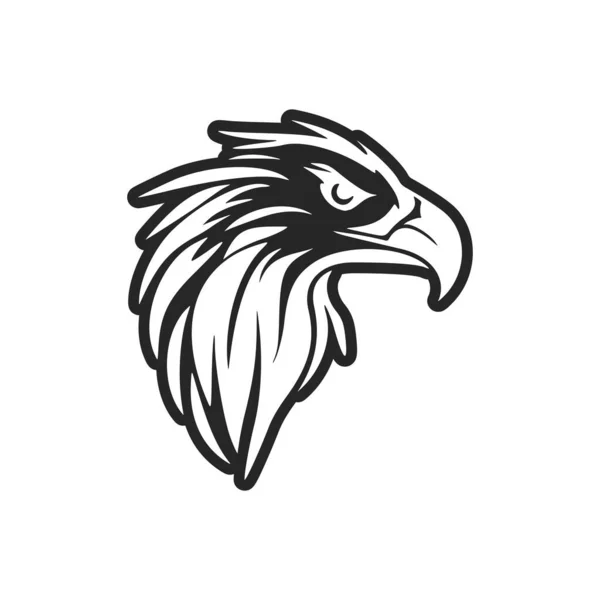 黒と白のベクトルデザインのワシのロゴ — ストックベクタ