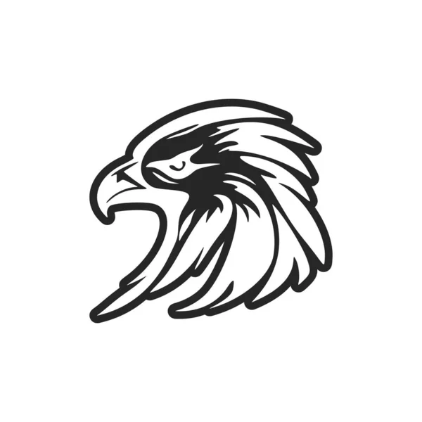 Logotipo Águia Preta Branca Forma Vetor —  Vetores de Stock