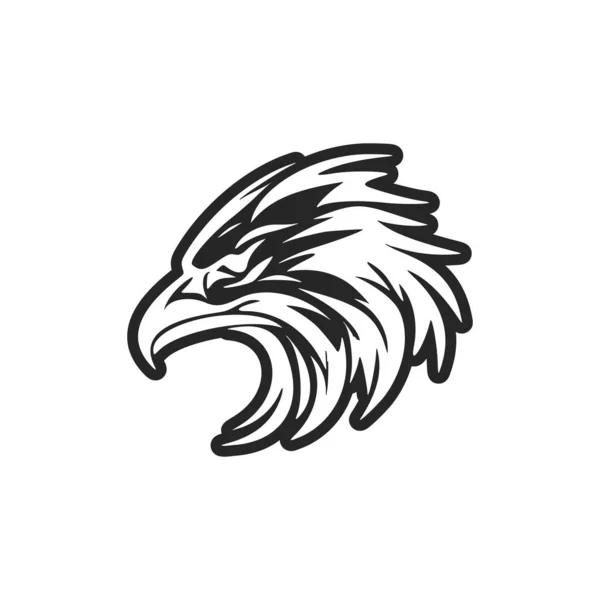 Logo Aquila Bianco Nero — Vettoriale Stock