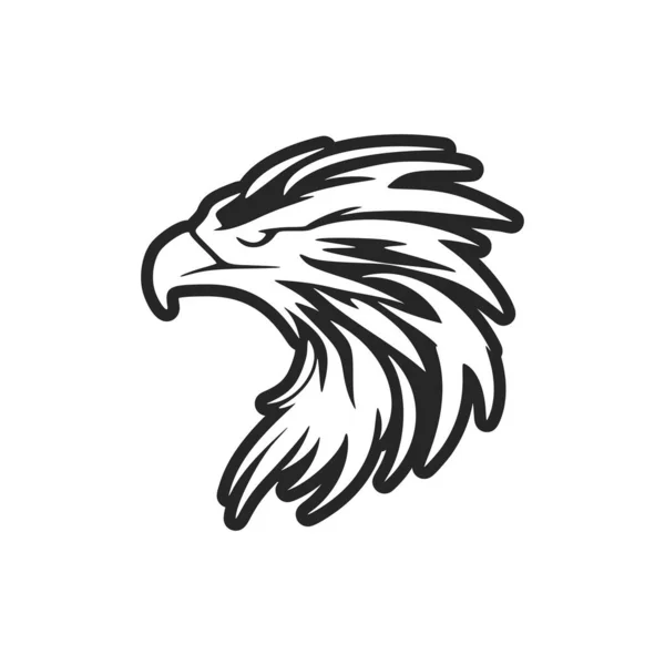 Logo Con Águila Blanca Negra Forma Vector — Vector de stock
