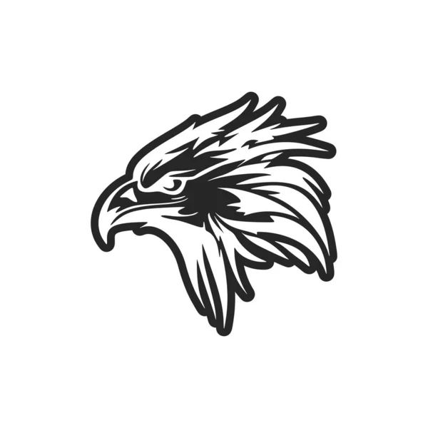 Logotipo Águila Blanco Negro Representado Gráficos Vectoriales — Vector de stock