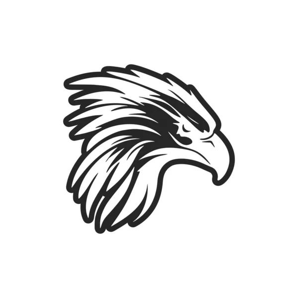 Schwarz Weißes Adlerförmiges Logo Vektorisiert — Stockvektor