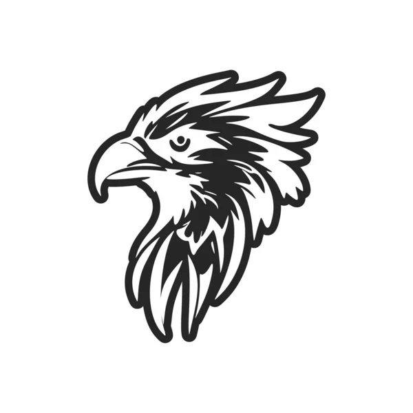 Logotipo Águila Que Muestra Una Imagen Vectorial Blanco Negro — Archivo Imágenes Vectoriales