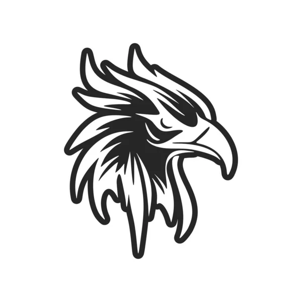 Das Logo Eines Adlers Mit Schwarz Weißen Farben — Stockvektor