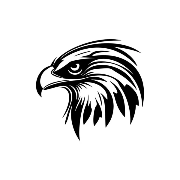Siyah Beyaz Kartal Desenli Vektör Logosu — Stok Vektör