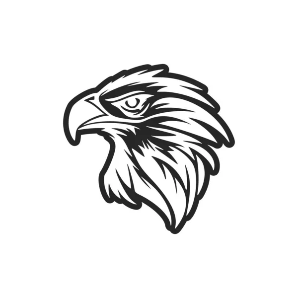 Una Ilustración Vectorial Del Logotipo Del Águila Blanco Negro — Vector de stock
